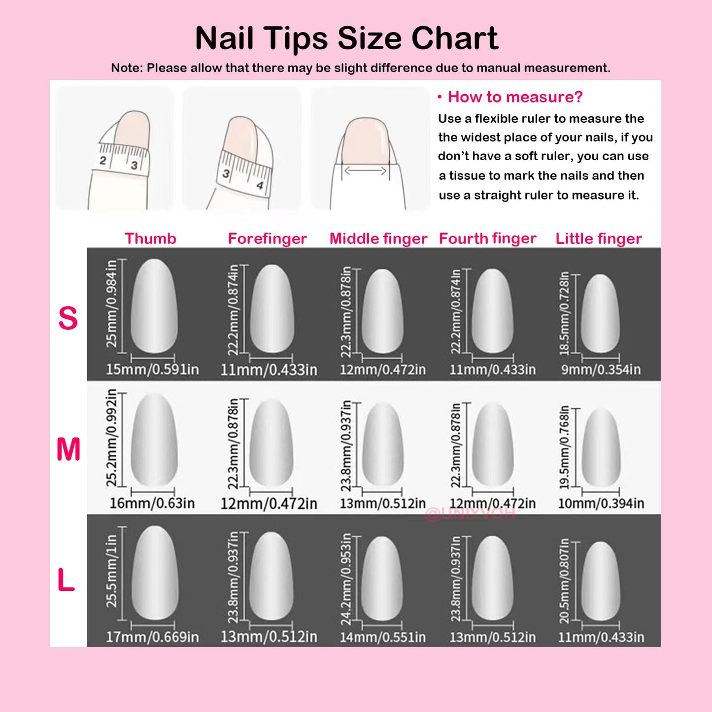Almond Press on Nails Handmade Medium Long/Stiletto 3D Flower Fake Nail with Designs, Women Reusable False Nails (Valentine Red French, S)