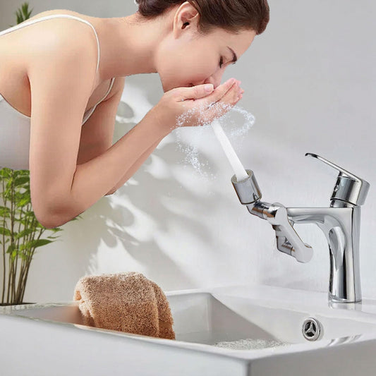 Lychee Light 1080° Swivel Faucet Extender, 2 PCS Sink Aerator Attachment with Dual Spray Modes, Rotatable Robotic Arm for Kitchen and Bathroom, Splash Filter Extension for Hand, Face, and Hair Washing