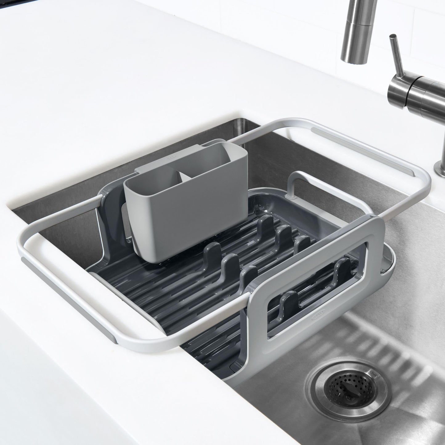 OXO Good Grips Extendable Over-The-Sink Aluminum Drying Dish Rack