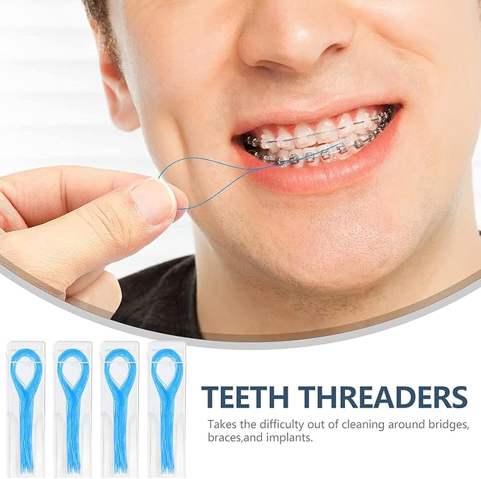 Floss Threaders Dental Floss Threader for Braces Bridges 400PCS(4Pack)
