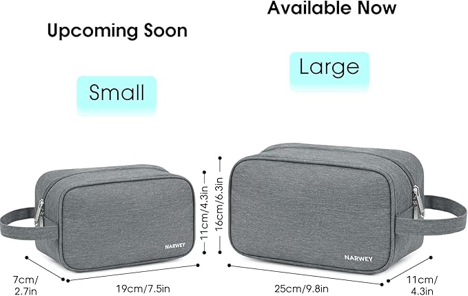 Narwey Travel Toiletry Bag for Women Traveling Dopp Kit Men Travel Bag for Toiletries Cosmetic Bag Makeup Bag Medicine Bag for Traveling