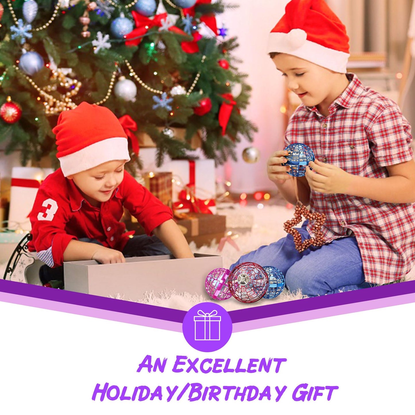 ATHLERIA Pro Hand Operated Drone with Magic Controller for Kids Adults - Hand Controlled Helicopter Flying Ball with 360° Rotating and RGB Lights - Mini Drone Interactive Toys Indoor Outdoor