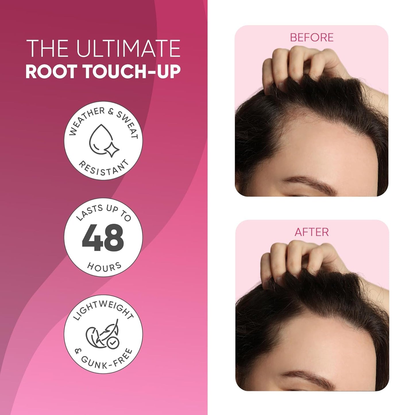 GBG Hairline Powder, White - 48-Hour Coverage Root Touch Up Powder for Bald Spots, Instant Hair Loss Concealer & Brightening Highlights - Hair Fillers for Thinning Hair for Women & Men, 4g