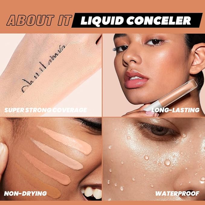 Kaely Liquid Concealer for Older Women, Under Eye Brightener Full Coverage Concealer for Dark Circles, Color Correcting Foundation Face Makeup Waterproof, Vegan & Cruelty-Free, 02 Light Buff