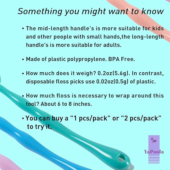 Design Reusable Dental Floss Holder 3 Counts Interdental Cleaning Brush Tooth Handle floas Picks for Adults and Kids Compatible with Oral-B Glide Dental Floss
