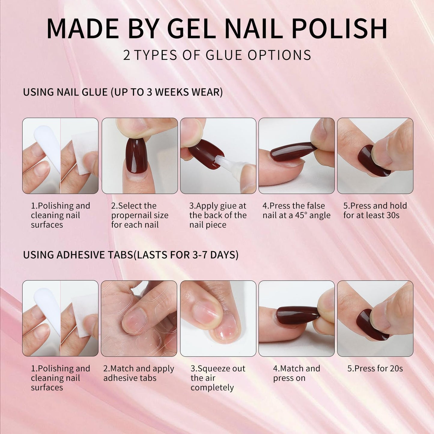 Dark Red Cat Eyes Press On Nails,12 Sizes-24 Pcs Soft Gel Red Long Coffin Fake Nails Kit with Nail Glue, Natural Reusable Stick On False Nails for Women and Girls SK1047