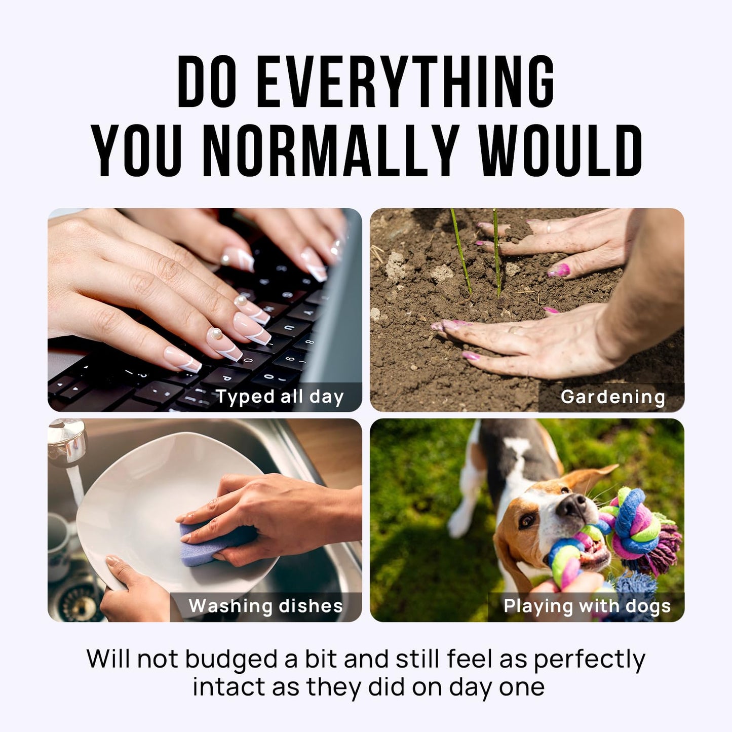 BTArtbox Almond Press On Nails - French Tip Press On Nails, Supremely Fit & Natural Glue On Nails with Nail Glue, Reusable Stick On Nails Soft Gel Fake Nails Kit, Morning Coffee & Dazzling Pink