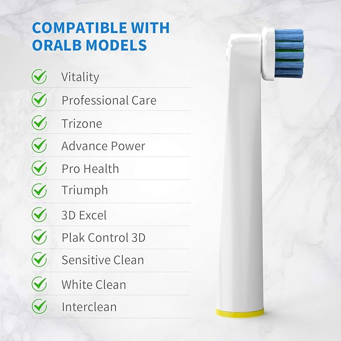 Best Replacement Toothbrush Heads for Oral-B,Compatible with Oral-B Braun Electric Toothbrush, 8 Count
