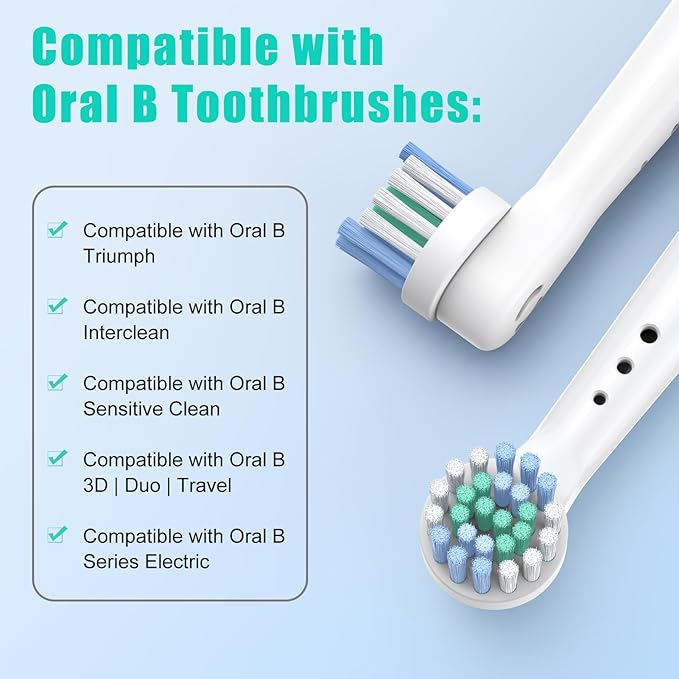Safcare 8pcs Replacement Brush Heads Compatible with Oral B Electric Toothbrushes (YE638)