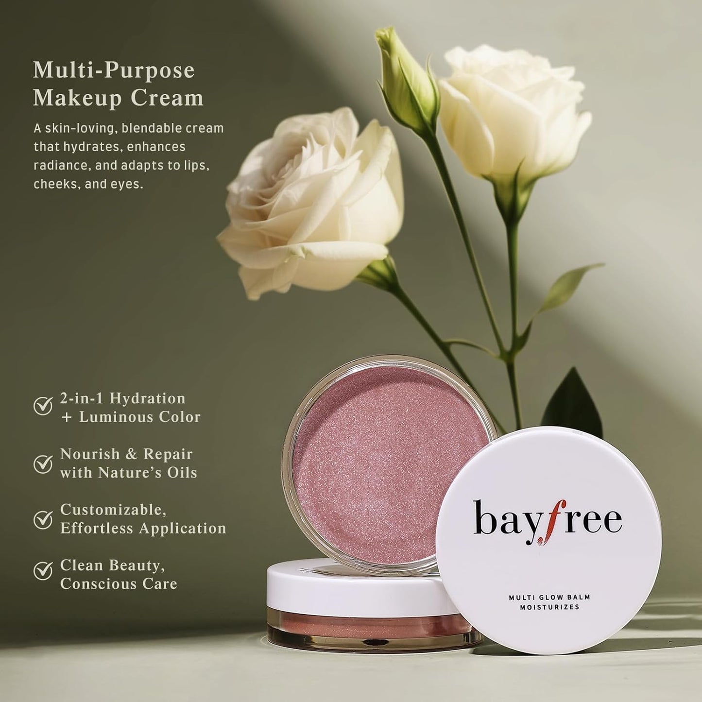 Multi Glow Balm, Cream Blush for Cheeks, Blush Balm Face Makeup, Radiant Finish, Hydrating, Creamy, Lightweight & Blendable Color, Face Makeup, 0.63 Oz