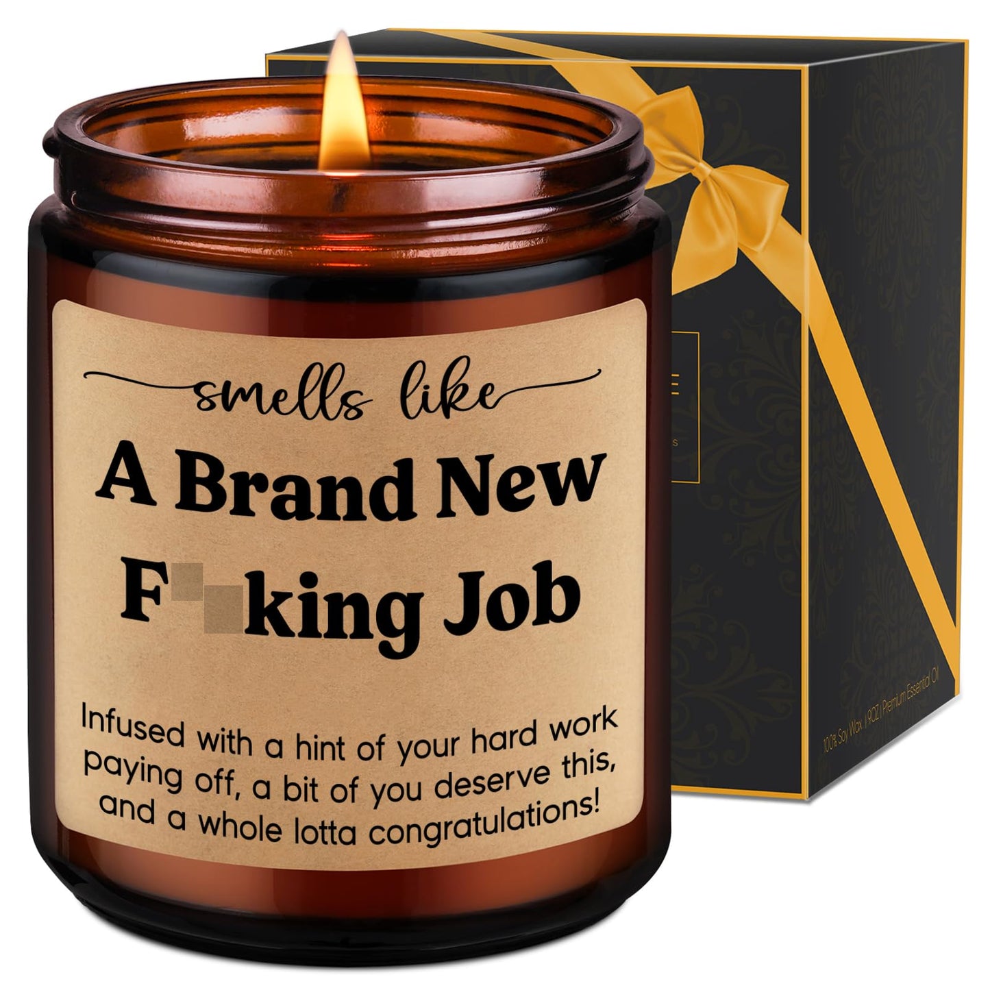 LEADO Scented Candle, New Job Gifts for Women, Men - Congratulations Gifts, Leaving Work, Promotion Present for Women, Friend, Boss - Congrats on New Job, Funny Presents for Coworker Leaving