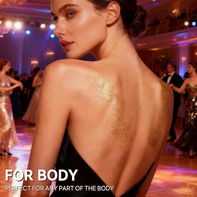 Pure Gold Glitter Spray for Face, Body, Hair and Clothes, Holographic Glitter Hairspray for Festival, Rave, Prom, Concert, Stage Makeup, Quick Dry, Long Lasting Shimmer, Lightweight, 4.05 fl oz