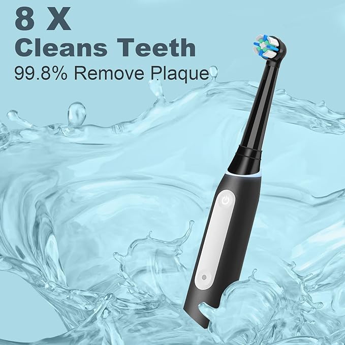 10 Pack IO Replacement Heads Compatible with Oral B IO 2/3/4/5/6/7/8/9/10/Deep Clean Series Electric Toothbrushes, Medium Softness Brush Heads Compatible with Oral B iO (Black)