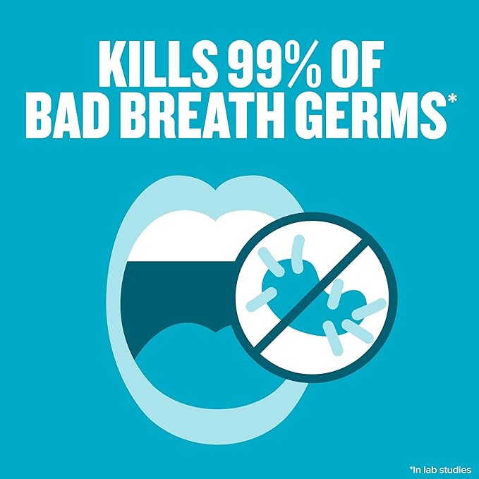 Listerine Cool Mint Pocketmist, Oral Care Mist for Fresh Breath, Non-Aerosol Sugar-Free Bad Breath Refresher Spray to Kill 99% of Bad Breath Germs, Portable, Cool Mint Flavor, 1 Pack of 2 Sprays