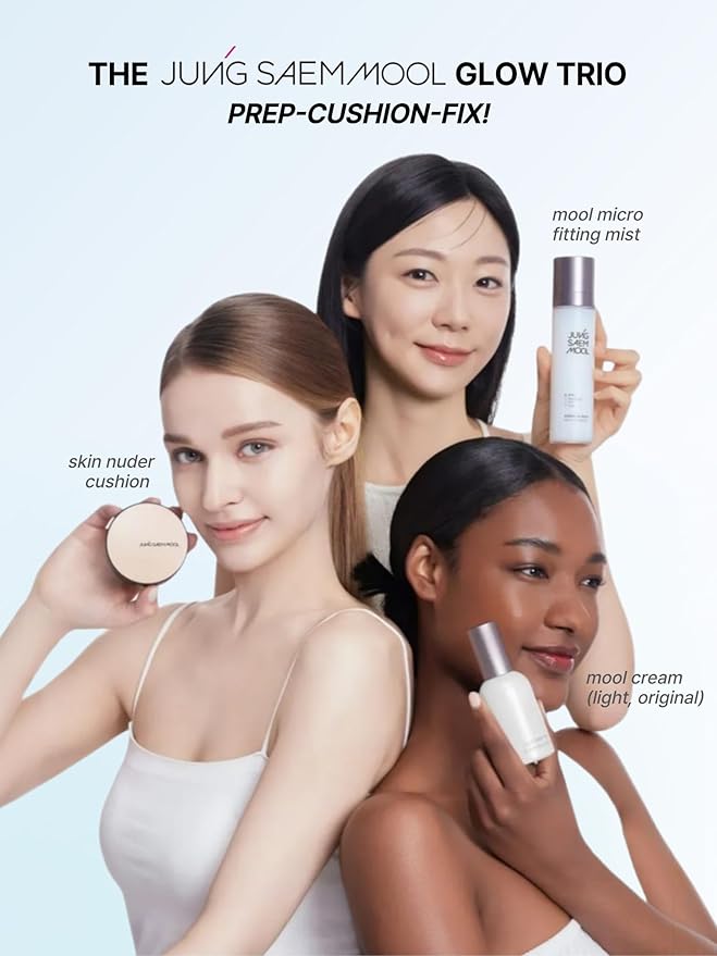 JUNG SAEM MOOL Essential Skin Nuder Cushion 22W Sand 0.49 Fl Oz, No Refill, Natural Radiant Finish Cushion Foundation with Buildable Coverage, Lightweight Texture, Korean Foundation Makeup