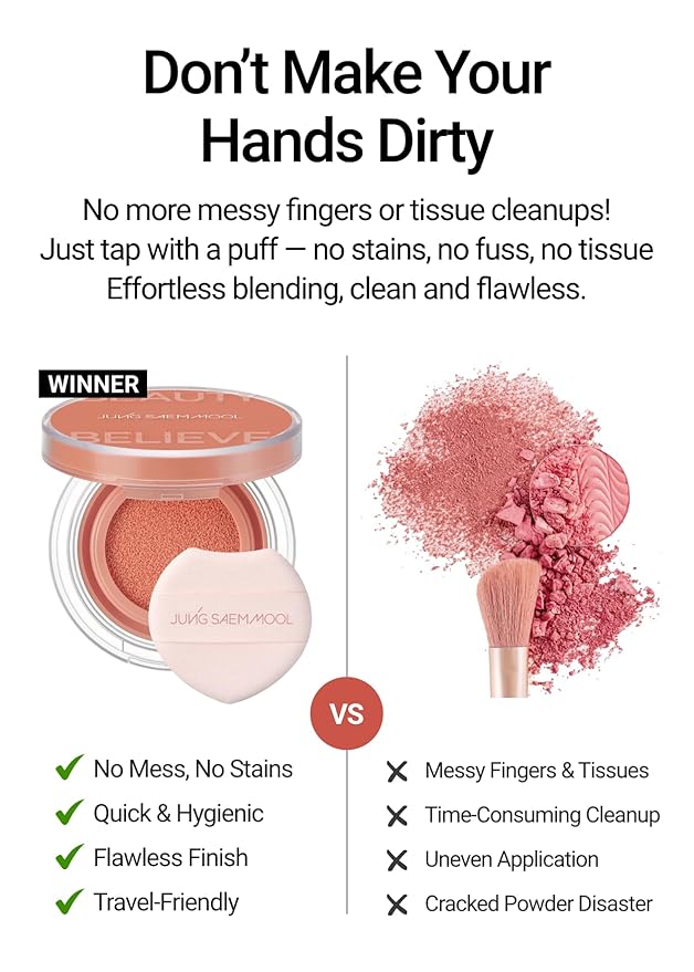 JUNGSAEMMOOL Artist Cushion Blush (Odd Mauve) | Easy to Blend, Lightweight, Hydrating Korean Makeup Cushion Blush for Dewy & Glowing Cheeks