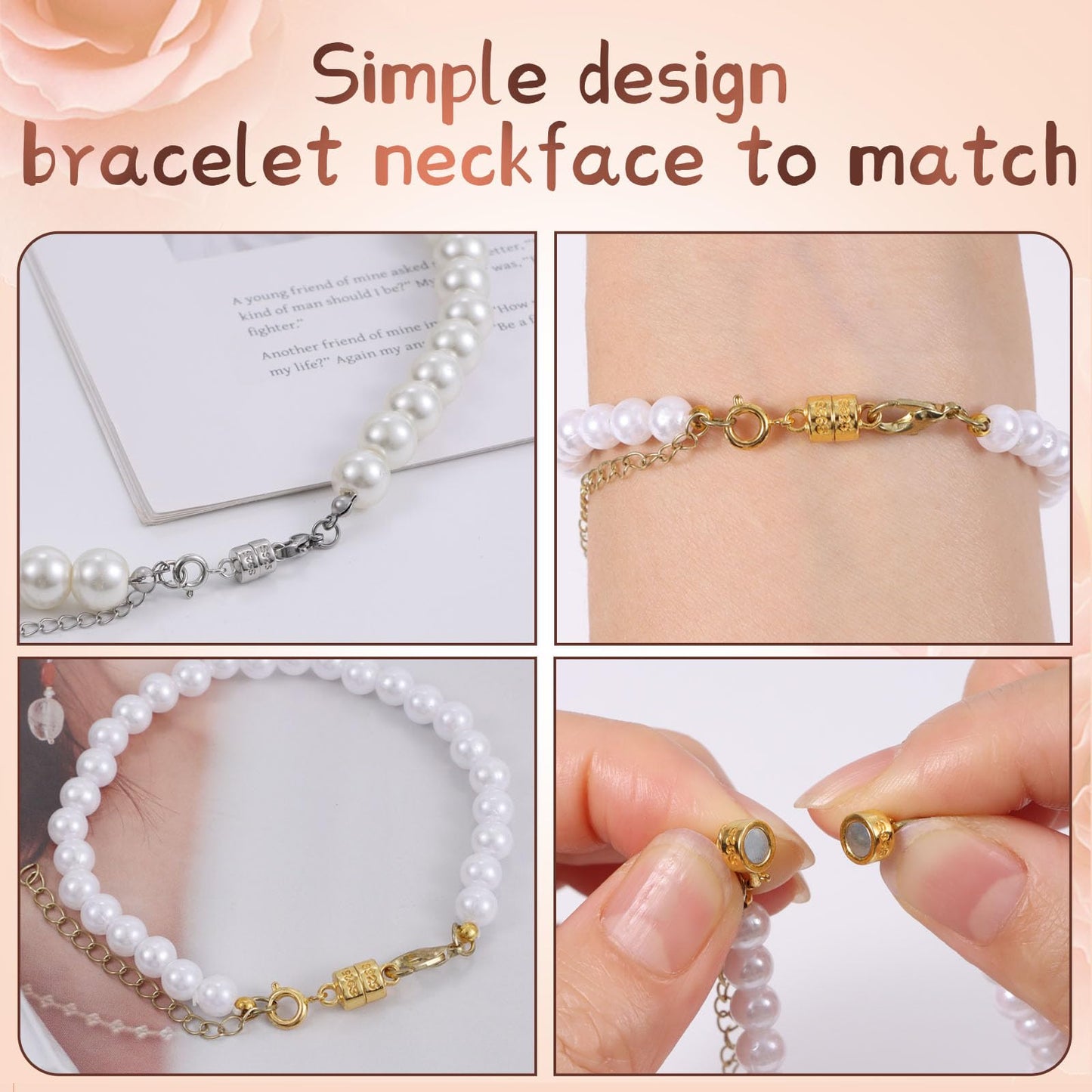 925 Silver Double Lobster Magnetic Necklace Clasps,Magnetic Jewelry Clasps for Necklaces Extender Bracelet Clasps and Closures (3silvery)