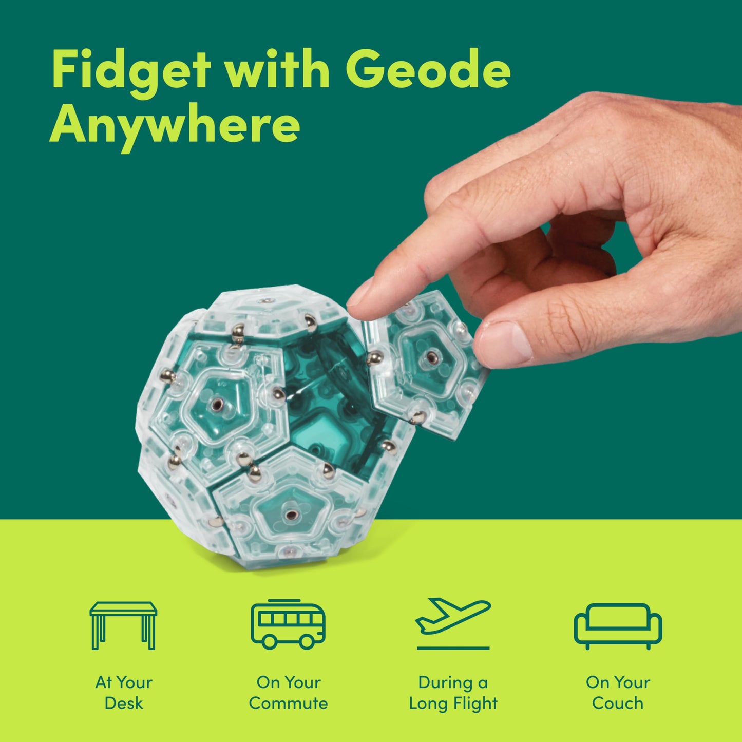 Speks Geode Magnetic Fidget Toy | Sensory Desk Toy for Adults & Teens 14+ | Stress Relief Gift, Easter Basket Stuffer | Sphere, Mile High