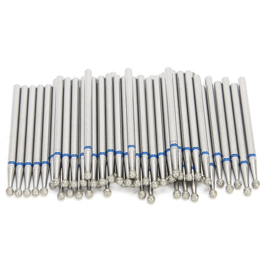 Practical Nail Drill Bits, 50Pcs Nail Polishing Grind Head Replacement Accessory Manicure Tool For Acrylic Gel Nails Cuticle Clean Pedicure (M2-2.3mm)