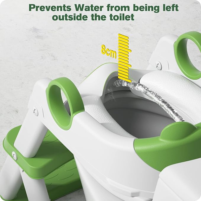 Potty Training Seat, Upgrade Toddler Toilet Seat for Kids Boys Girls, 2 in 1 Potty Training Toilet, Splash Guard Anti-Slip Pad Step Stool