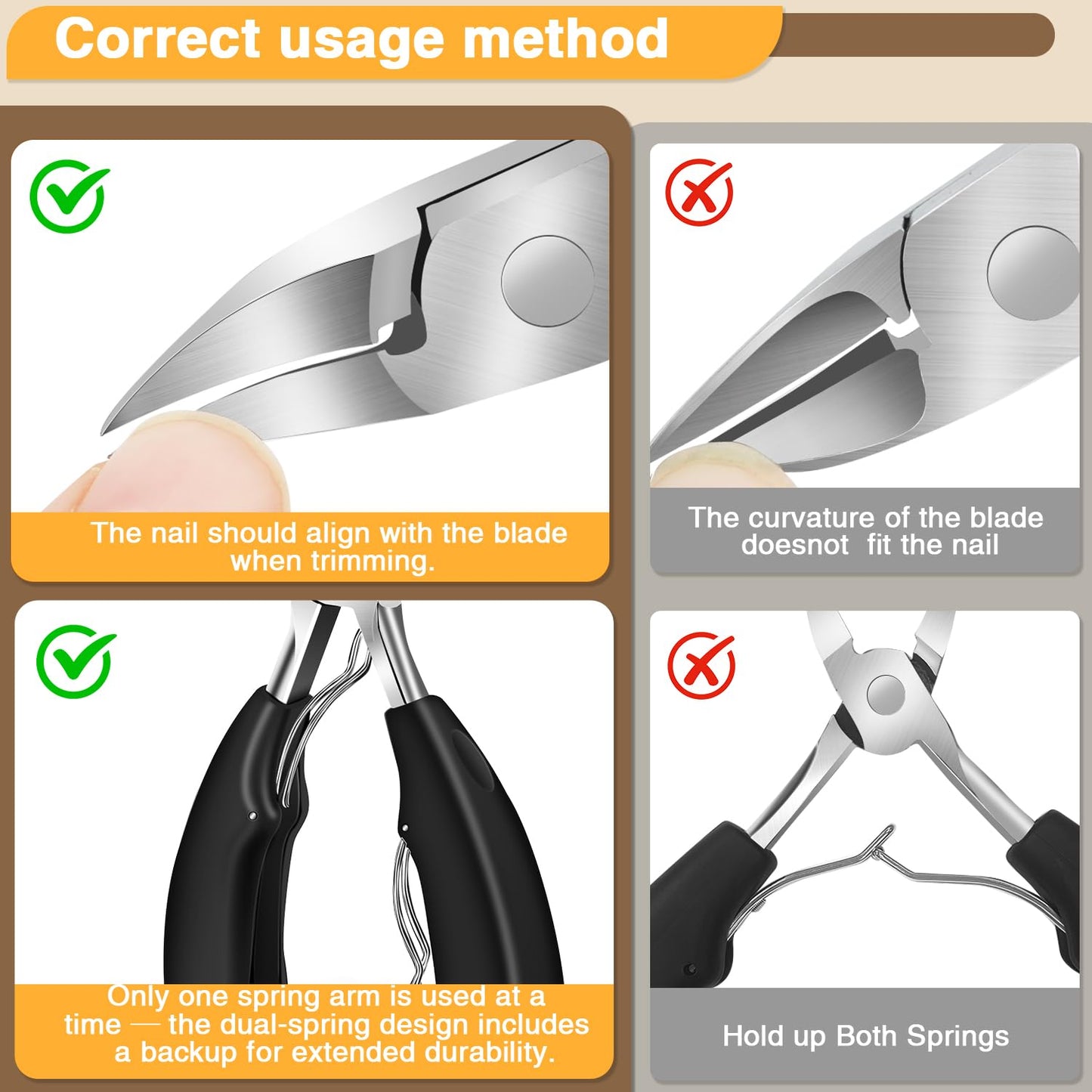 Extended Toenail Clippers for Thick Toenails, Long Handled Nail Clippers for Seniors Angled Head Cutters with Catcher, Ergonomic Wide Jaw Opening,45° Slanted Curved Finger Nail Clippers for Men Women