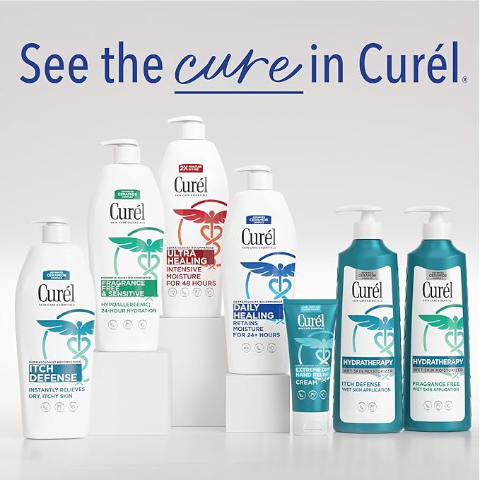 Curel Fragrance Free Comforting Body Lotion, Body and Hand Moisturizer for Dry, Sensitive Skin, 13 Ounce, with Advanced Ceramide Complex, Repairs Moisture Barrier