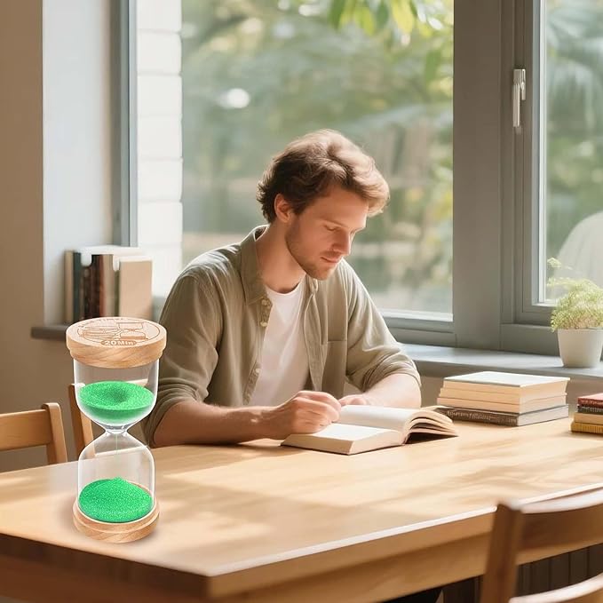 30 Minute Sand Timer Hourglass, Beech Wood Hourglass Sand Clock, Small Wooden 30 Min Hour Glass, Sandglass, Reloj De Arena, Classroom, Game, Kitchen, Home, Office, Decorative