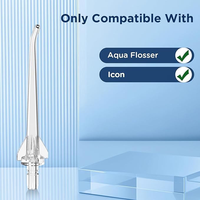 Upgraded Replacement Heads for Aquasonic Aqua/Icon Water Flosser | 6 Classic Jet Tips + Travel-Ready Storage Case Bundle | Compatible with Aqua Flosser & Icon Models
