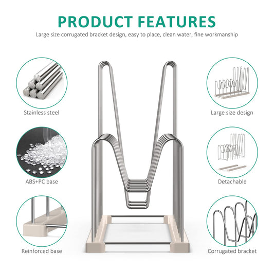 SHILFID Plastic Bag Drying Rack, Reusable Bag Drying Rack for Silicone Bag & Ziploc Bag, Bottle Dryer Rack for Gloves & Glasses, Pan Lid & Cutting Board Organizer