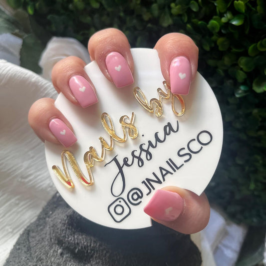 Personalized Nailfie Acrylic Round, Nail Tech Photo Prop, Nail Technician Custom Sign, Hand Sign, Disc Social Media, Business Logo (Round)