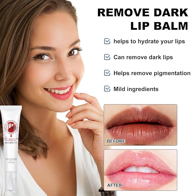XIRUJNFD Lip Serum, Remove Dark Lips Pink Fresh Lightening Lips Treatment Lip Balm, Moisturizer Nourishing Essence Lips (2)