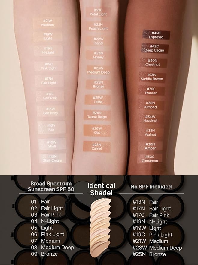 JUNG SAEM MOOL Essential Skin Nuder Cushion 17C Fair Pink 0.49 Fl Oz, No Refill, Natural Radiant Finish Cushion Foundation with Buildable Coverage, Lightweight Texture, Korean Foundation Makeup