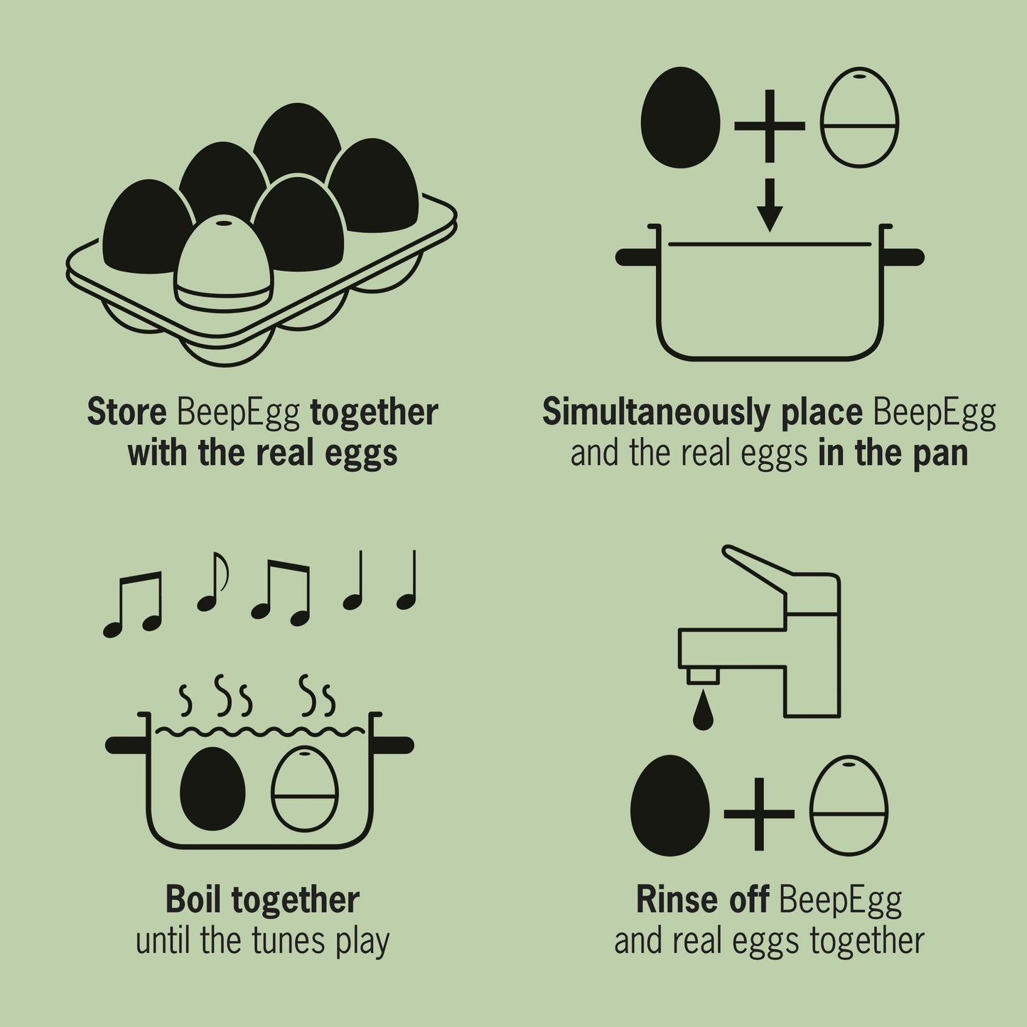 Hippie BeepEgg – Egg Timer for Boiling Eggs – Musical Egg Cooker for Soft, Medium, Hard Boiled Eggs – Food Safe – Singing Floating Egg Timer – Egg Cooker for 3 Levels of Doneness - Brainstream