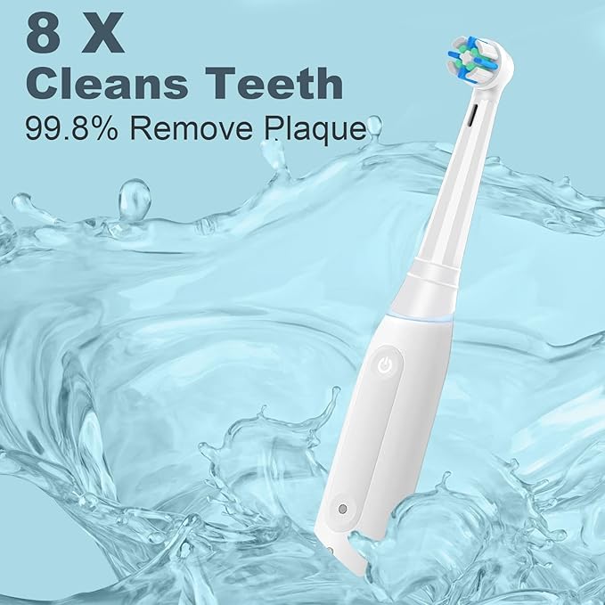 8 Pack IO Replacement Heads Compatible with IO 2/3/4/5/6/7/8/9/10/Deep Clean Series Electric Toothbrushes, Brush Heads (White)