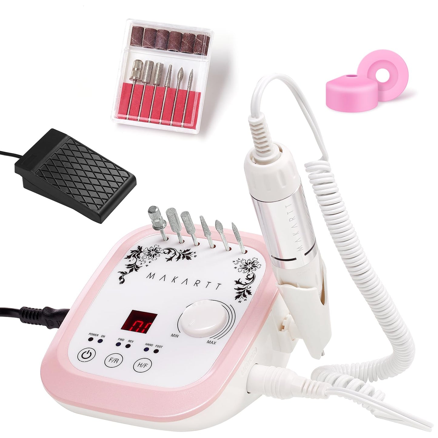 Makartt Nail Drill - Professional 35000RPM Electric Nail File Machine, Genesie Nail Efile with LCD Screen, Drill Bit Set for Acrylic Gel Nail Removing Shaping Polishing Nail Tech Salon Home DIY Use
