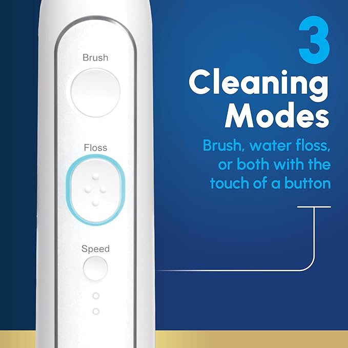 Waterpik Sonic-Fusion 2.0 Professional Flossing Electric Toothbrush with Water Flosser Combo In One, White SF-04, Packaging May Vary