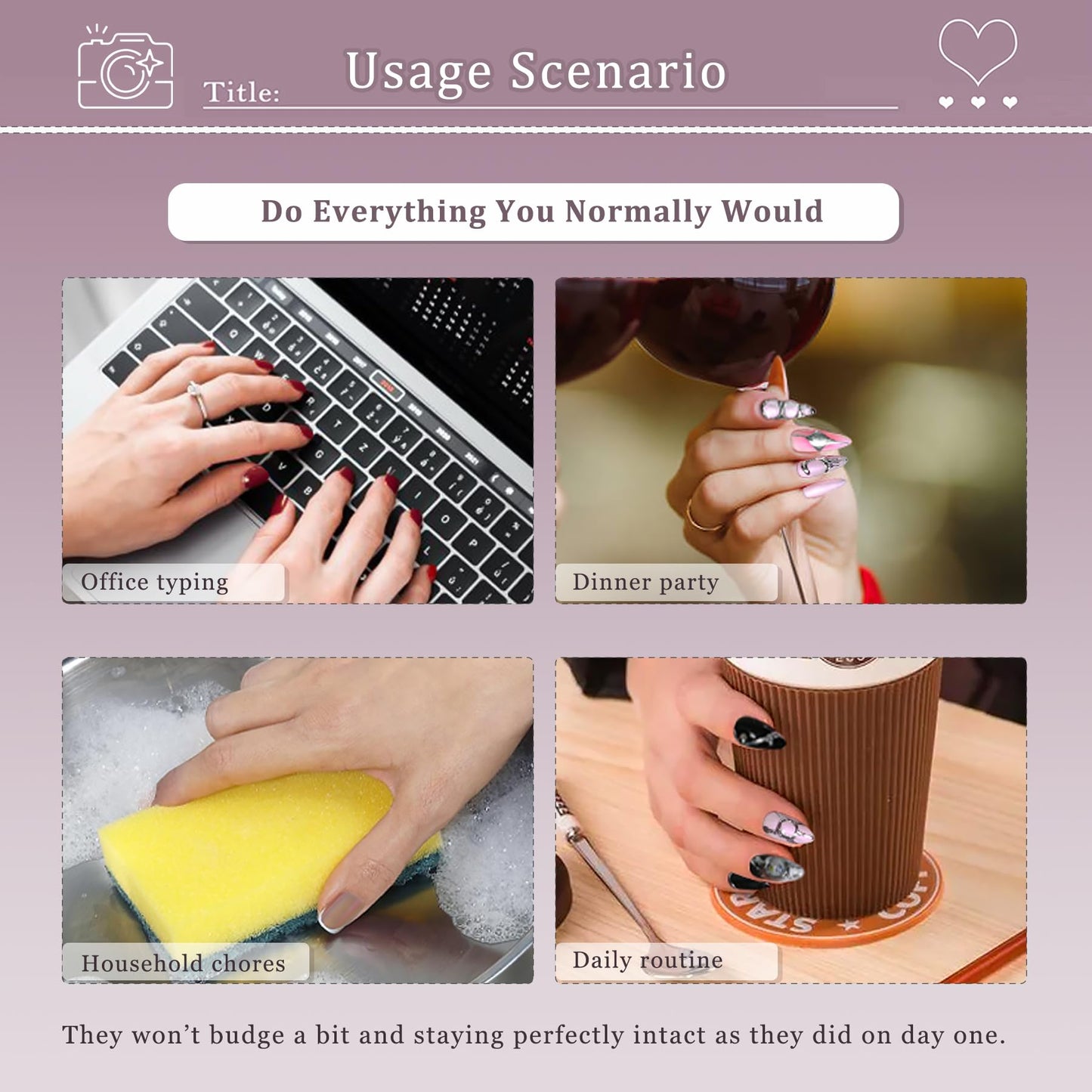 Hantyer Press on Nails, Medium Oval Fake Nails, Pink Cat Eye Base & Gold French Tips, 3D Cherry Blossoms & Icy Pink Jelly Finish, Reusable Gel Nails Sweet & Elegant Style for Women(Size XS)
