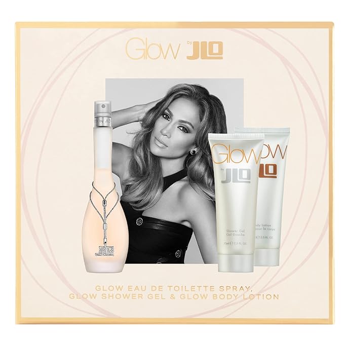 Jennifer Lopez Glow Gift Set - Eau De Toilette 50ml & Shower Gel, Body Lotion 75ml Each