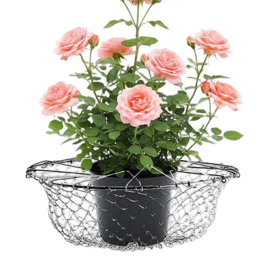 Adjustable Planter Insert - Stainless Steel Rustproof Pot with Hanging Chains | Heavy Duty Expandable Plant Filler, Durable Mesh Base, Easy Lift Design & Secure Placement for Indoor Outdoor Flowers Po