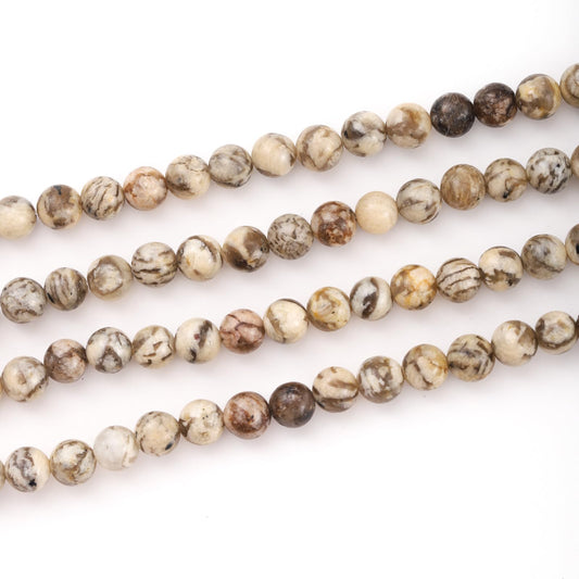 6mm 60pcs DIY Natural Feldspar Stone Beads Round Healing Crystal Gemstone Loose Beads for Jewelry Making Handmade Bracelet Necklace