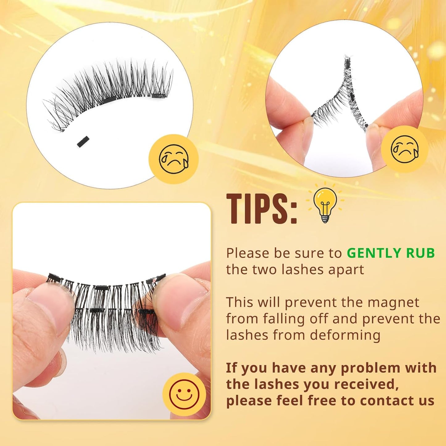 QUEWEL 4 Pairs Magnetic Eyelashes Natural Look, Reusable Magnetic Eyelashes with Applicator, No Glue Needed Lash Clusters Kit, Easy to Wear and Remove(4 Pairs-A02)
