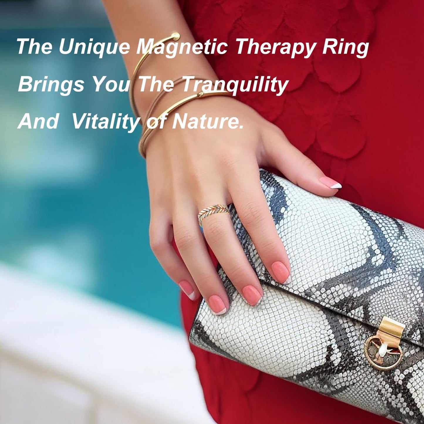 EnerMagiX Copper Rings for Women, 2Pcs Set Copper Weaving Tricolour Gold Adjustable Ring, Fashion Copper Jewelry（2040 2PC）