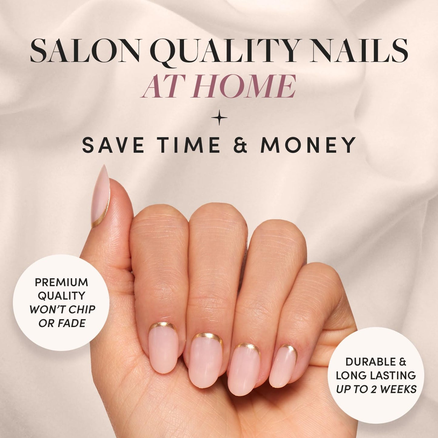 Glamnetic Press-On Nails Bundle - Magnetic Moscow & Goal Digger | Short Oval Fake Nails with a Cat-Eye Finish | Natural Short Round False Nails with Gold Foil | Durable, Salon-Quality Nail Kits
