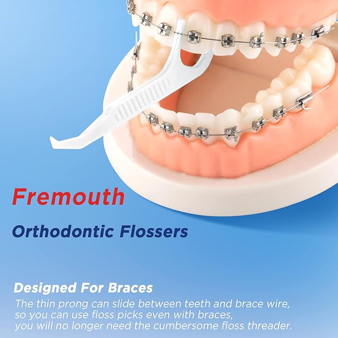 140 Count Braces Flossers with 10 Travel Cases, Orthodontic Flossers for Braces - Ortho Dental Floss Picks, 14 Count (Pack of 10)