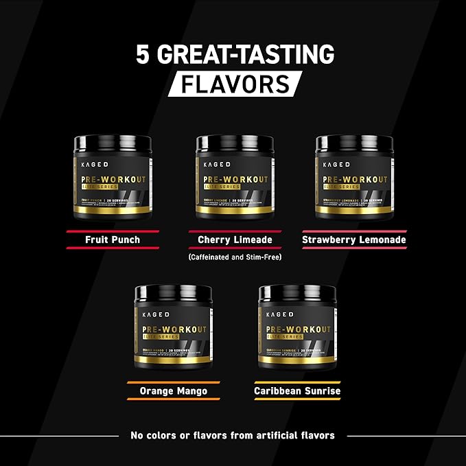 Kaged Pre Workout Powder Pre-Workout Elite for Men & Women High Stimulant for Energy, Focus, Pumps L-Citrulline, Beta Alanine, Creatine & 388mg of Organic Caffeine Caribbean Sunrise Servings