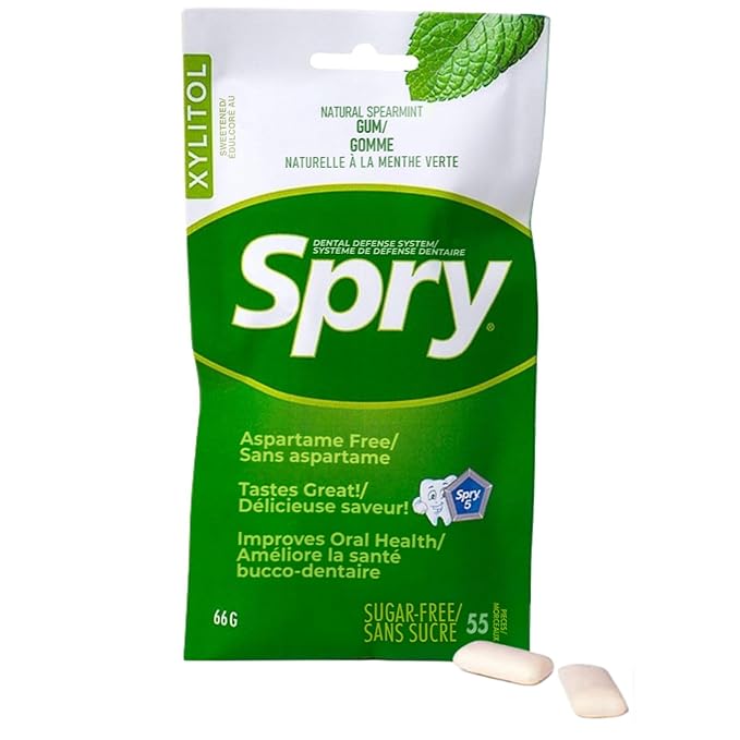 Spry On The Go Fresh Natural Xylitol Chewing Gum Dental Defense System - Aspartame-Free, Sugar-Free, Non-GMO (Variety, 55 Count - Pack of 3)