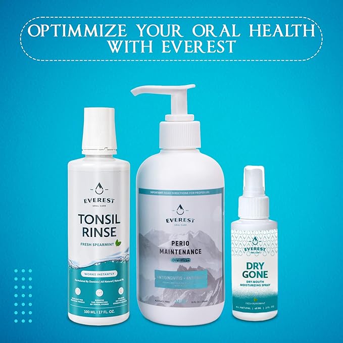 Perio Maintenance Alcohol Free Mouthwash – Concentrated Mouthwash for Bad Breath, Plaque, Sensitive Teeth, and Gingivitis or Gum Disease - Stannous Fluoride Rinse by Everest Oral Care