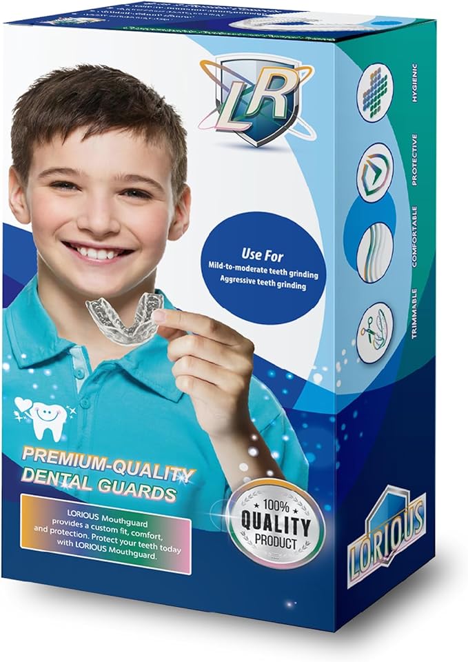 Moldable Mouth Guard for Teeth Grinding at Night Pack of 6 (2 Regular Size and 4 Small Size) for Kids and with Smaller Mouths, Custom-Fit Dental Bite Guards for Clenching and Nighttime Grinding