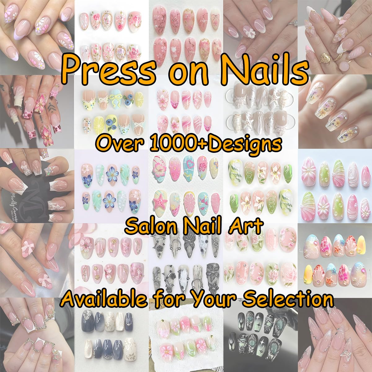 24Pcs Flower Press on Nails Almond Medium Fake Nails Gradient Pink Full Cover False Nails 3D Pearls Flower Glue on Nails Green Spring Summer Stick on Nails Cute Acrylic Nails for Women DIY Manicure