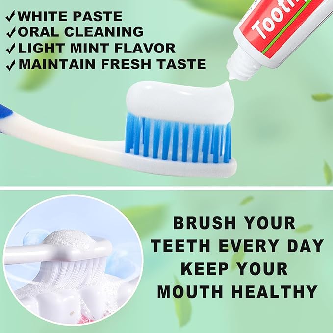 300 Tubes Bulk Travel Size Toothpaste, 0.176 oz Extra Small Mint Mini Disposable Toothpaste for Hotel, Guests, Homeless, Charity